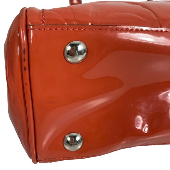 COACH Hampton Orange Patent Embossed Leather Medium Carryall F14413 Shoulder Bag - Picture 9 of 16